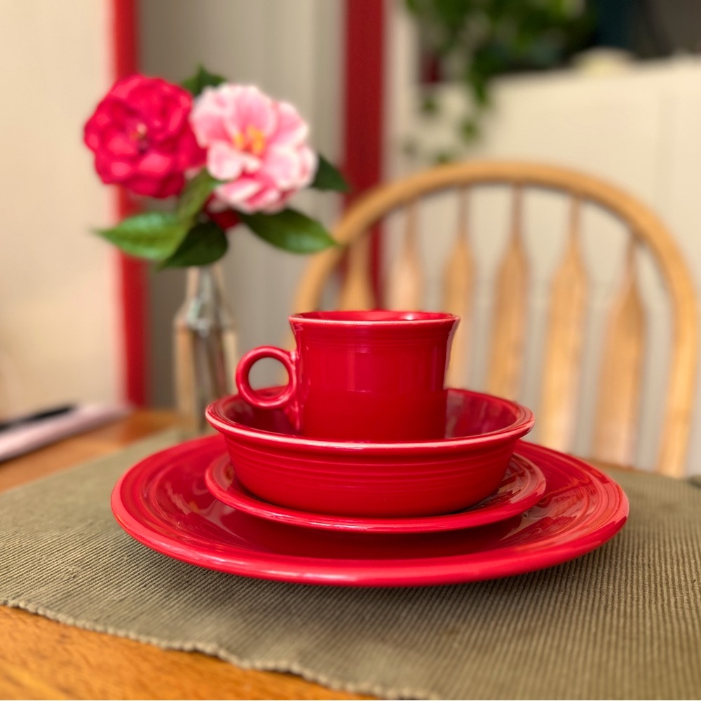 Charming Red Fiesta Ware 16 piece Set.